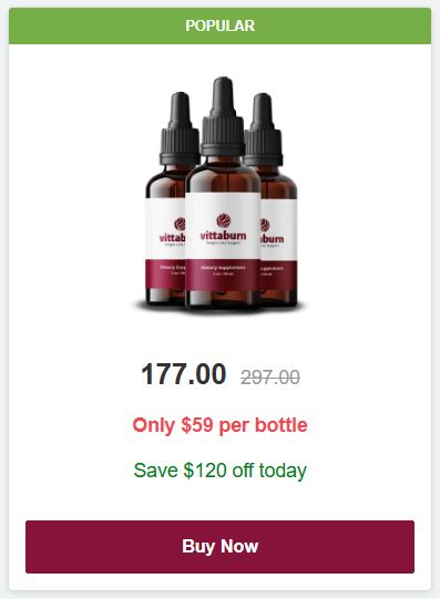 VittaBurn 3 bottle Price