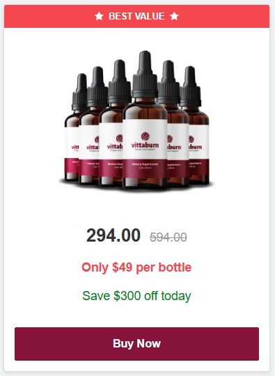 VittaBurn 6 bottle Price